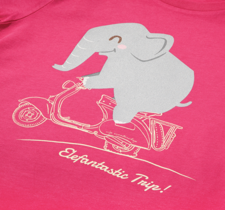 T-shirt per bambini "Elefantastic Trip!", rosa