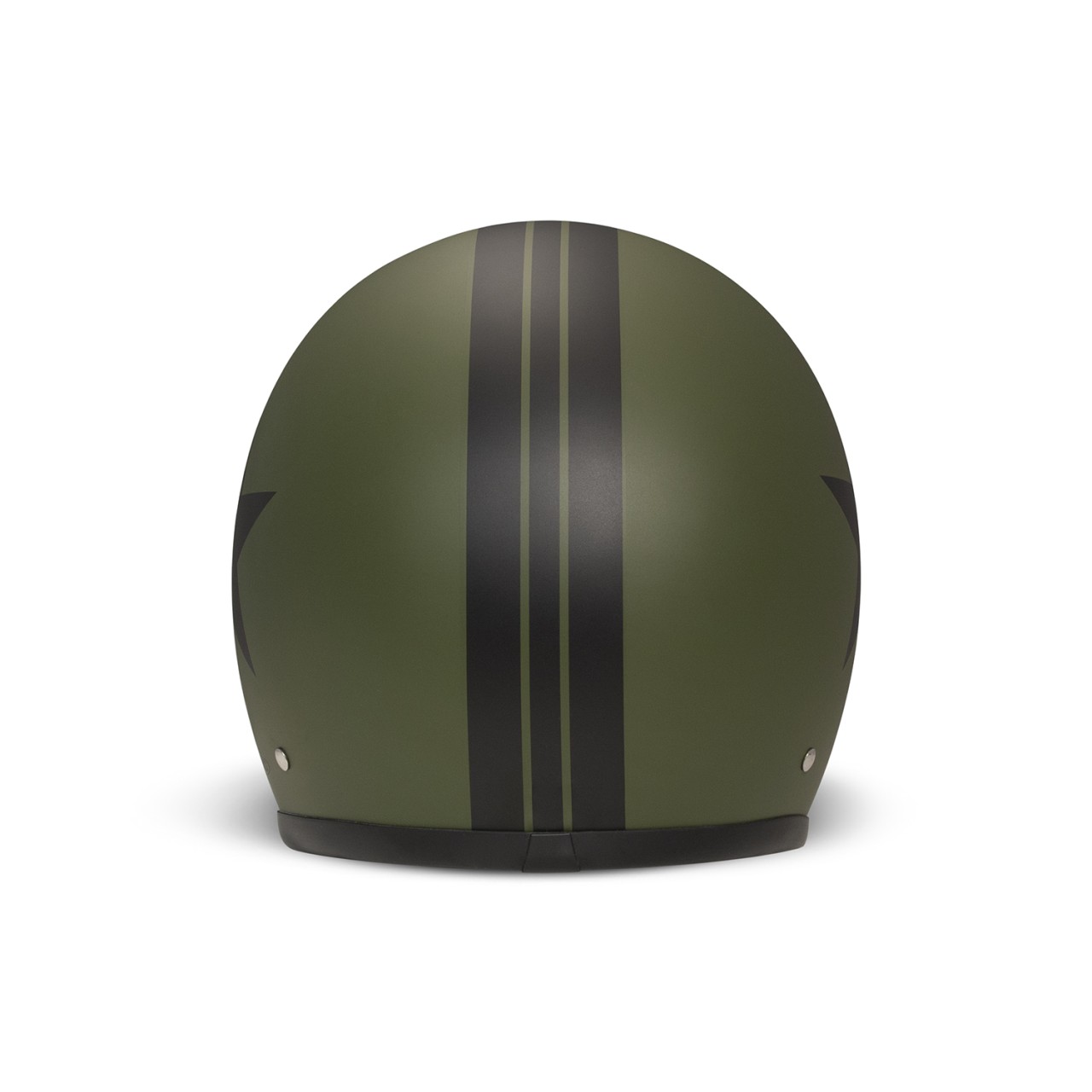 Casco jet DMD Retro, verde, opaco, Star Green, in fibra di vetro, ECE 22.06