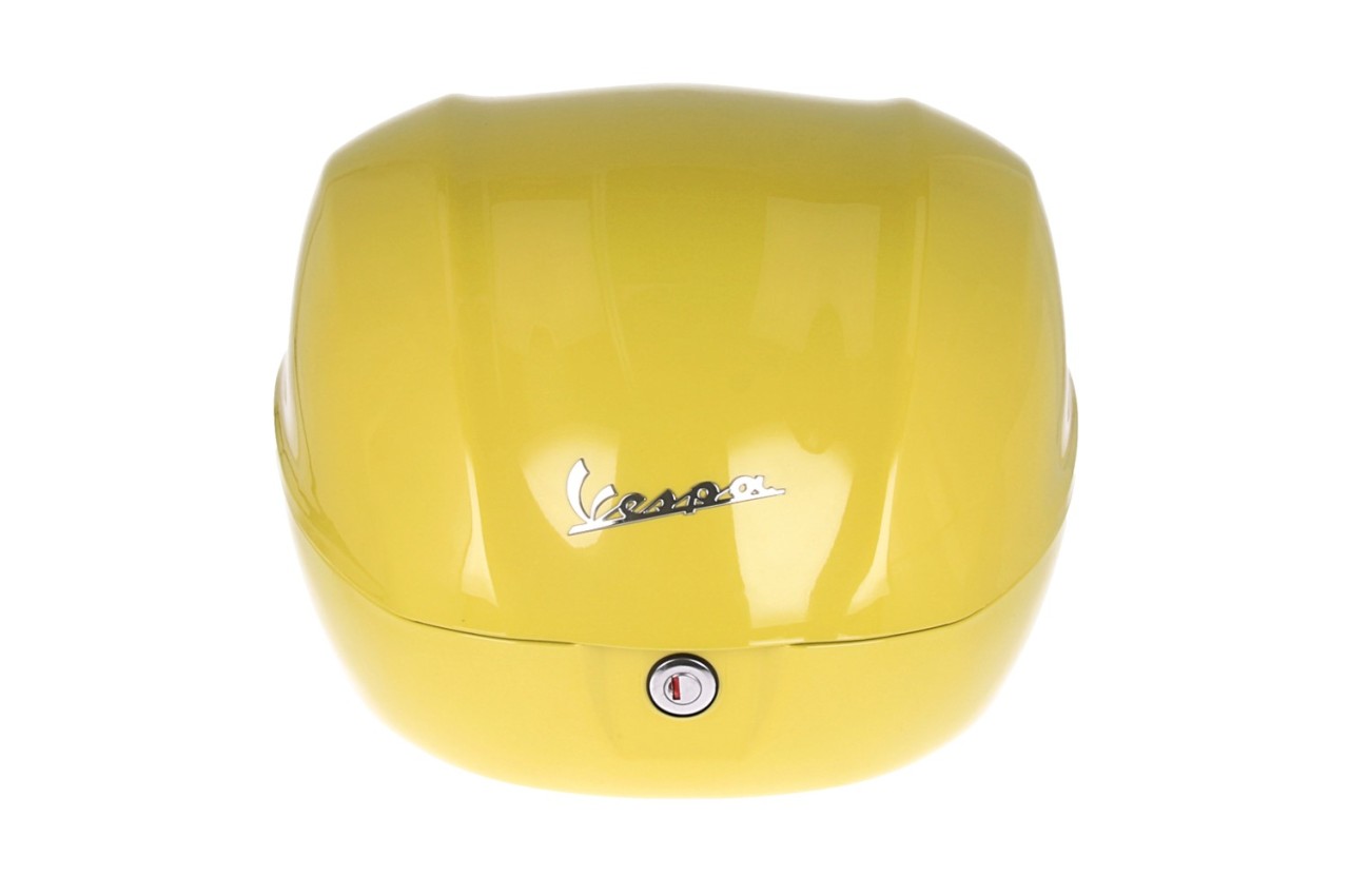 Kit bauletto 32L giallo (L08), cuscino posteriore nero per Vespa Primavera