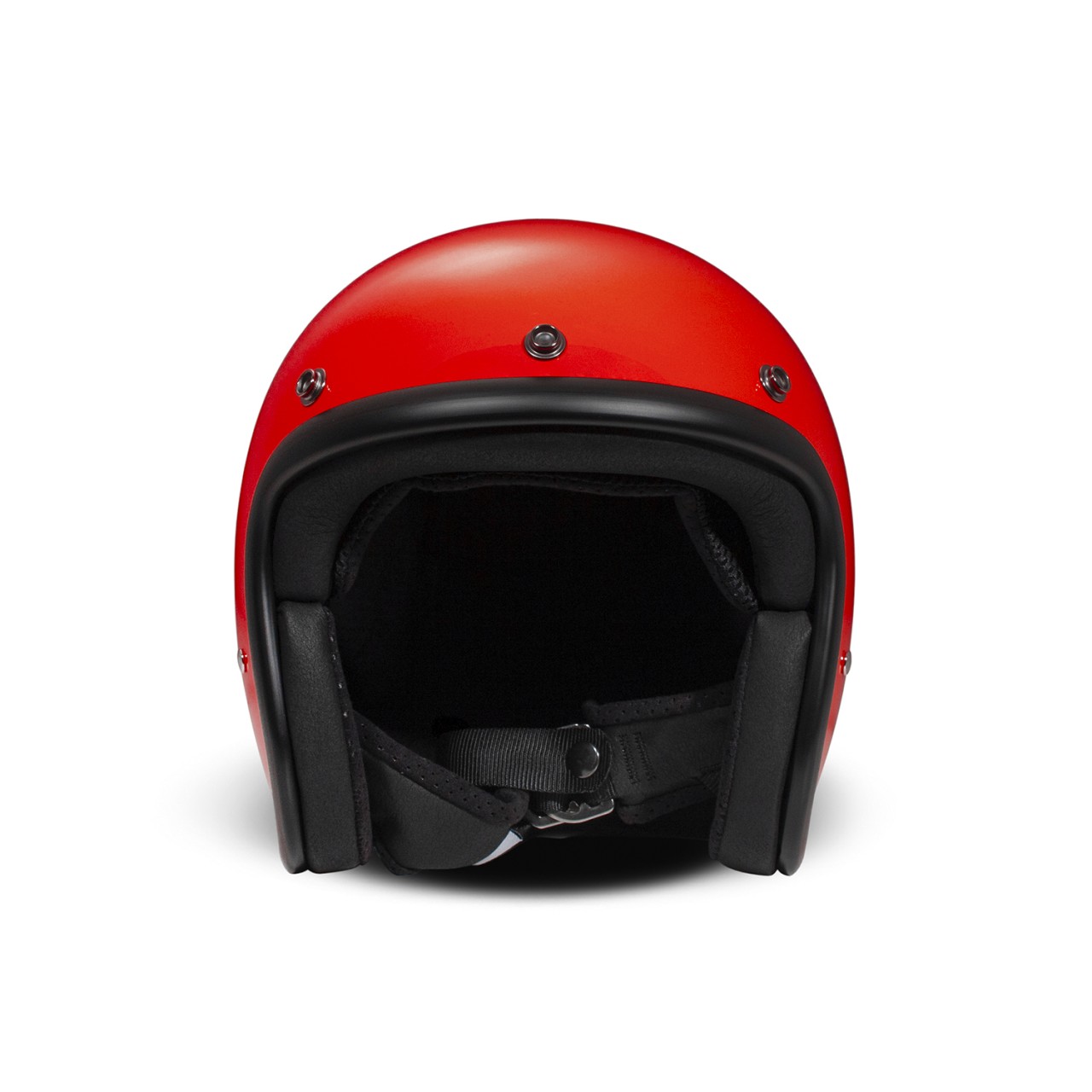 Casco jet DMD Retro, rosso lucido, fibra di vetro, ECE 22.06