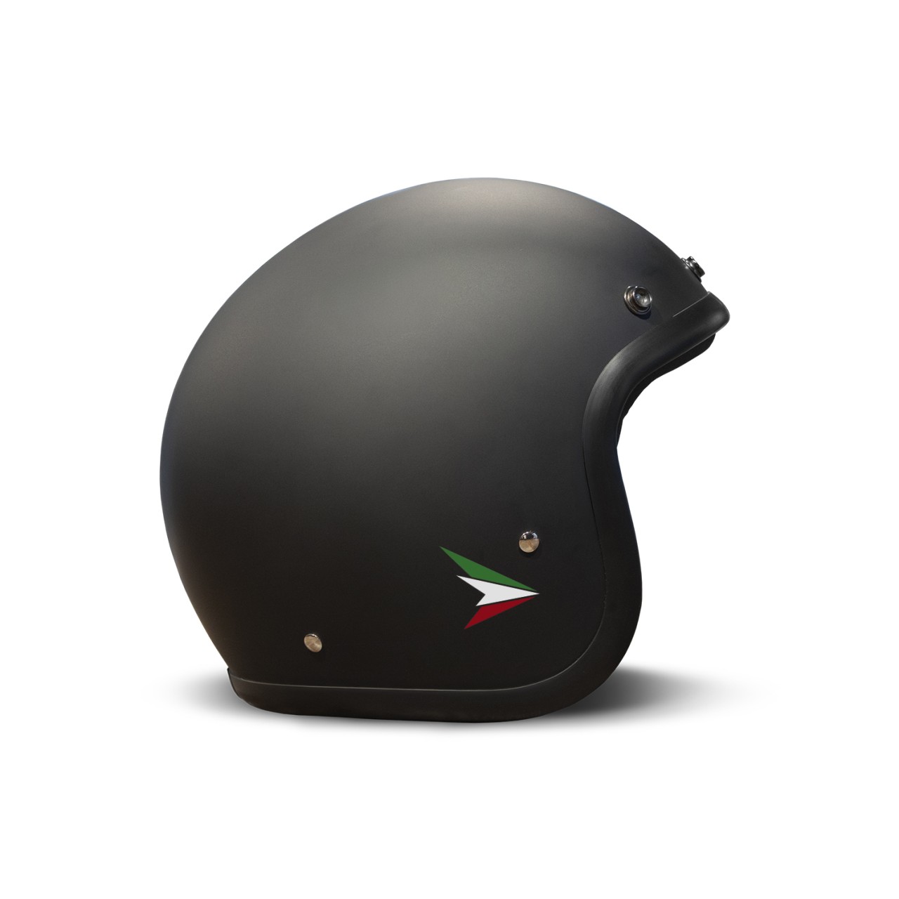 DMD casco jet Retro, nero, opaco, Ita Black, fibra di vetro, ECE 22.06