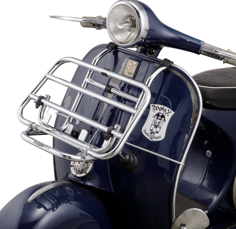 Portapacchi anteriore per Vespa PX 80-200cc, pieghevole, cromato