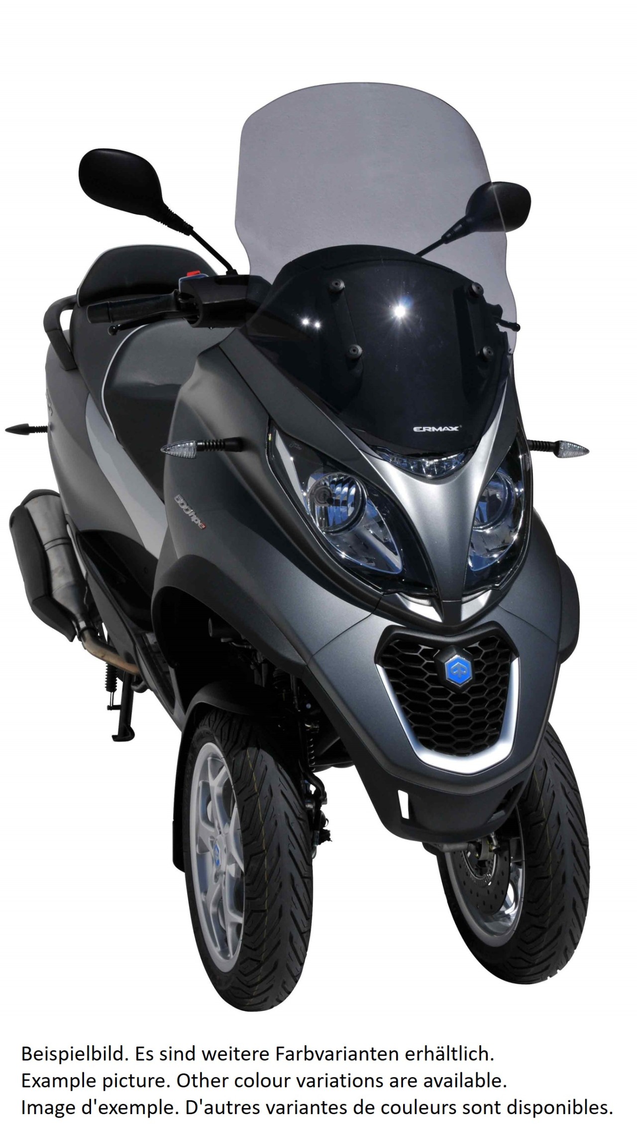Parabrezza ERMAX Touring per Piaggio MP3 400 HPE (-22), oscurato/nero chiaro