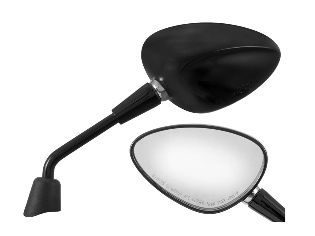 Specchio Shorty nero lucido destro e sinistro per Vespa Sprint 50-150ccm 2T/​4T