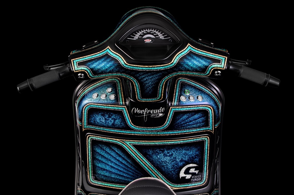 Anello decorativo tachimetro per Vespa GTS/​GTS Super 125-300ccm ('14-), nero lucido