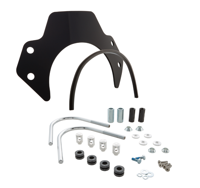Paravento per Vespa GTS/GTS Super/GT/GT L 125-300cc, supporti argento, nero oscurato