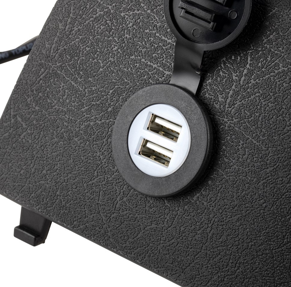 Copri vano bagagli sinistro con connessione USB per Vespa GTS/​GTS Super/​GTV/​GT, nero