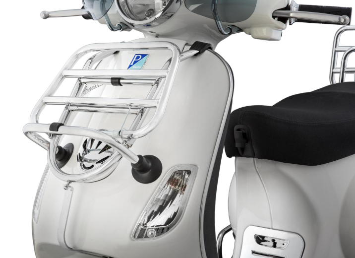 Portapacchi anteriore per Vespa LX /LXV /S 50-150cc, pieghevole, cromato