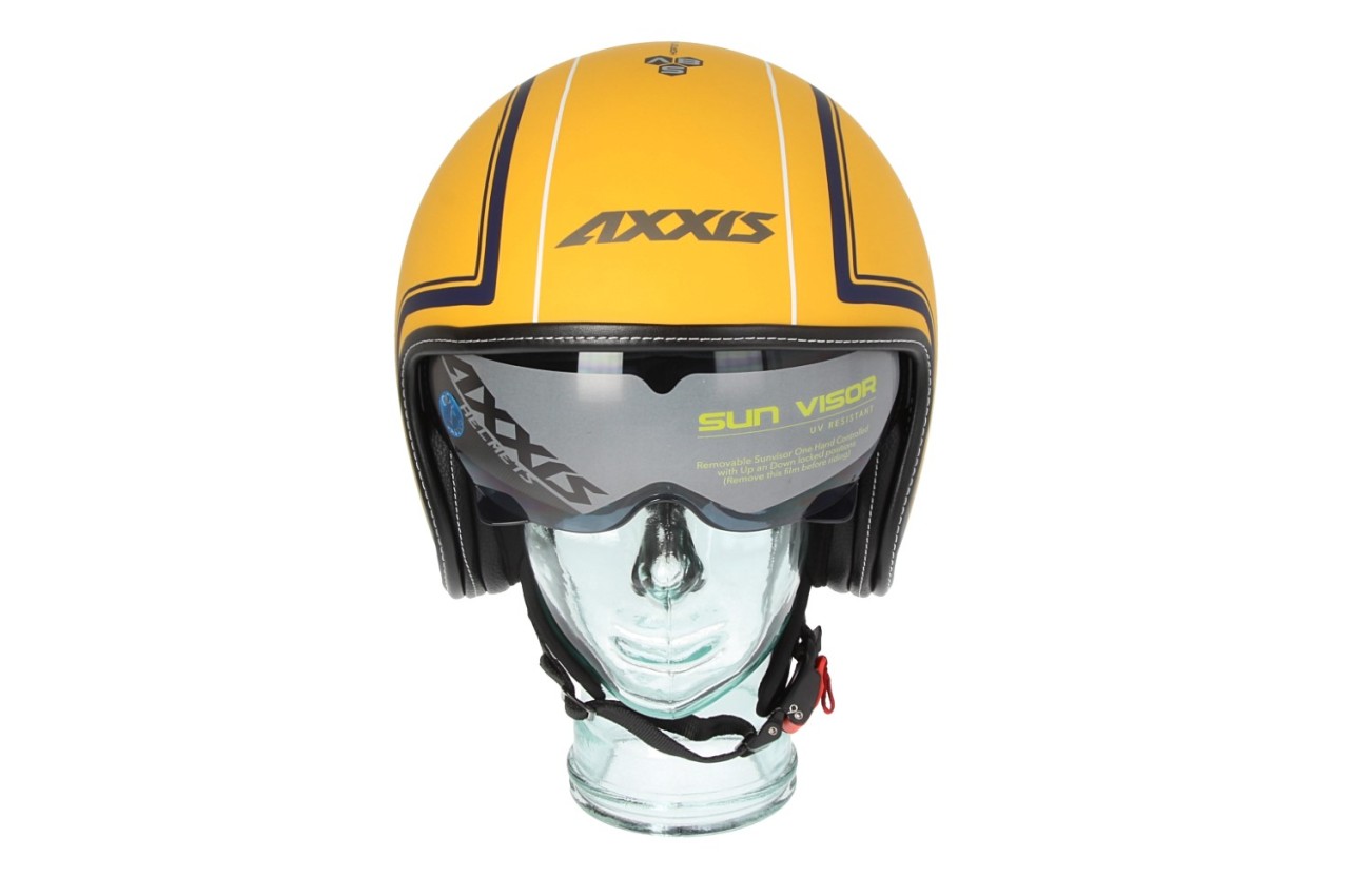 Casco jet Axxis, Hornet SV Royal, giallo opaco