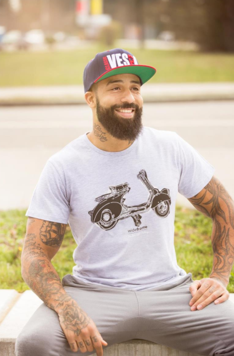 T-Shirt "Faro Basso Fender Light Feeling", grigio melange