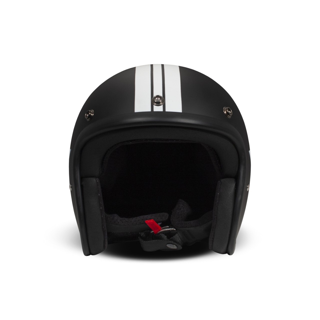 Casco jet DMD Retro, nero, opaco, Star Black, fibra di vetro, ECE 22.06