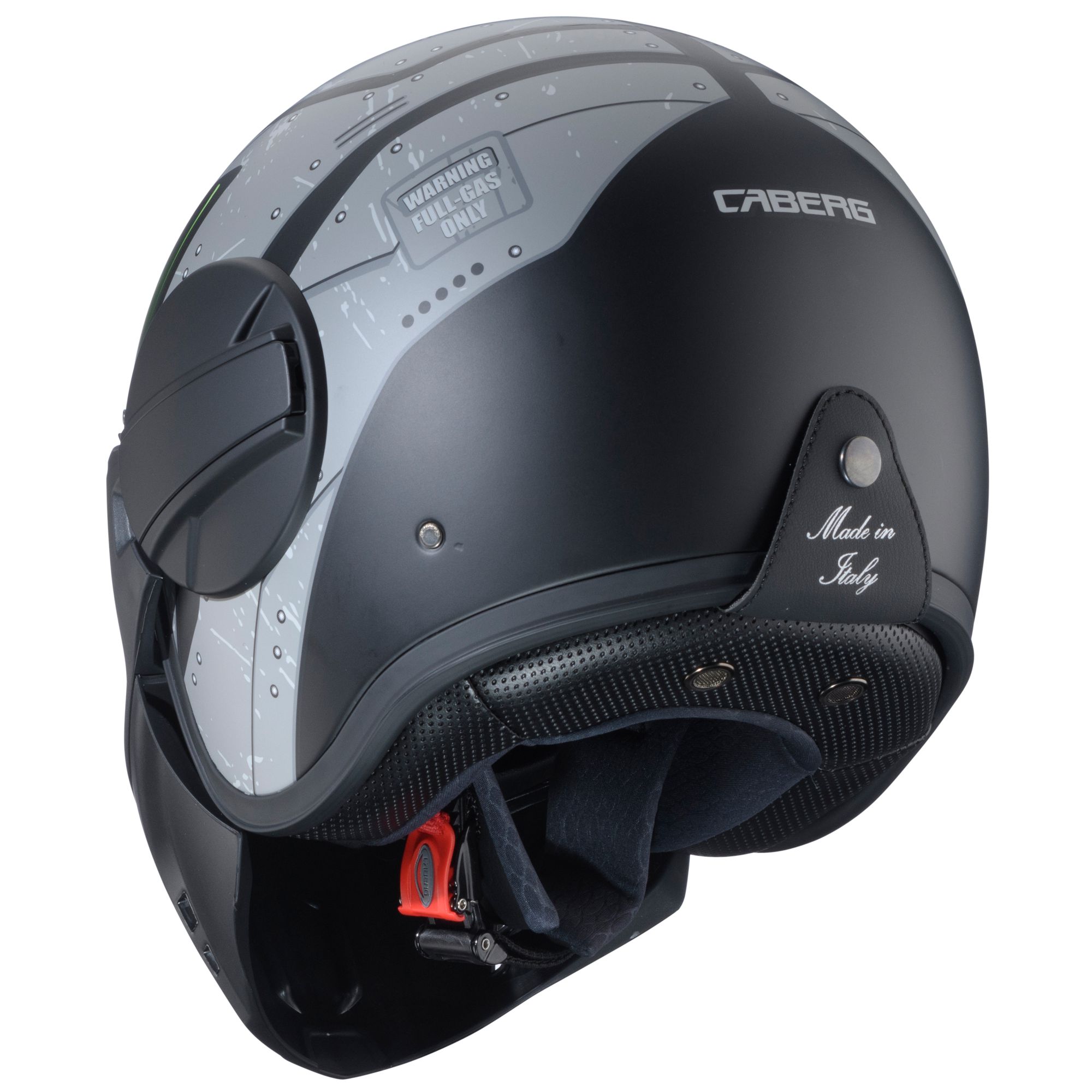 Caberg casco Ghost X Vyrus nero opaco/grigio-fluo-verde