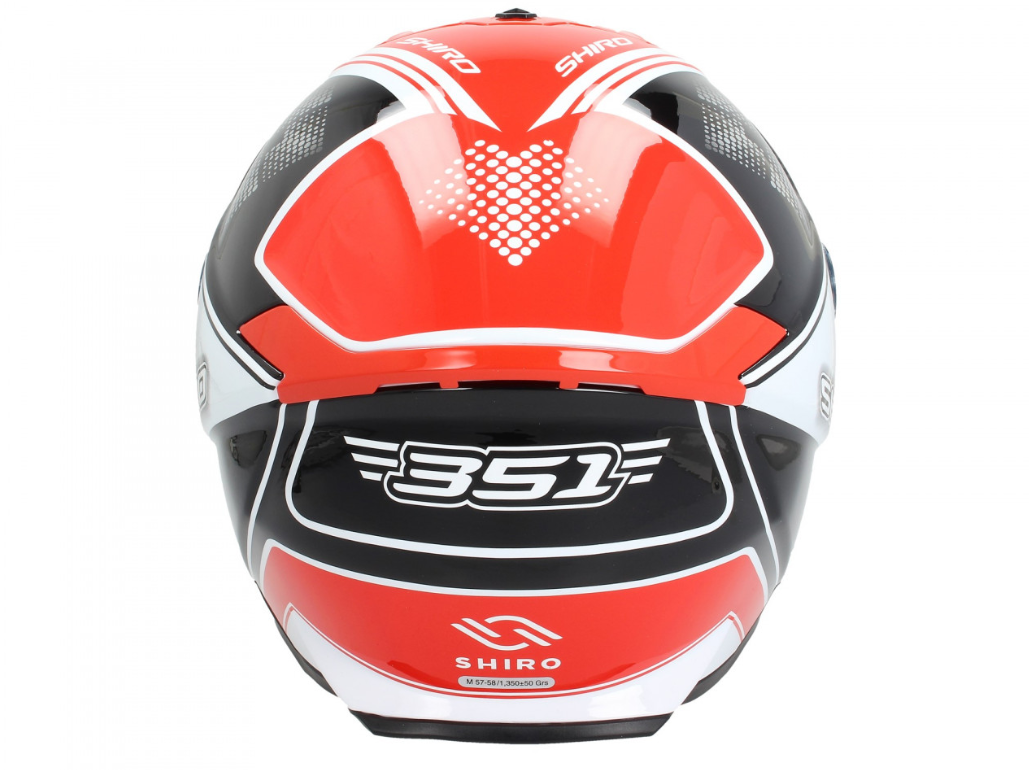 Casco integrale Shiro, SH351, fibra, F4, rosso