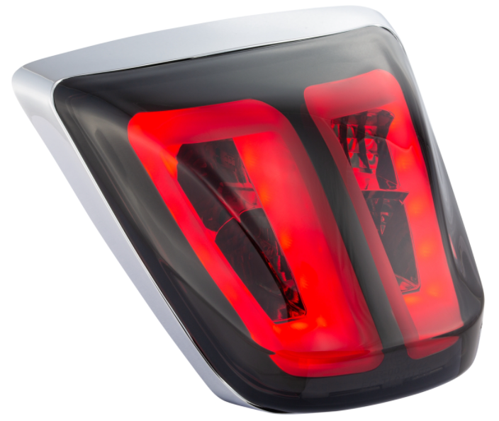 Fanale posteriore colorato per Vespa Primavera/​Sprint 50-150ccm, bordo - cromato