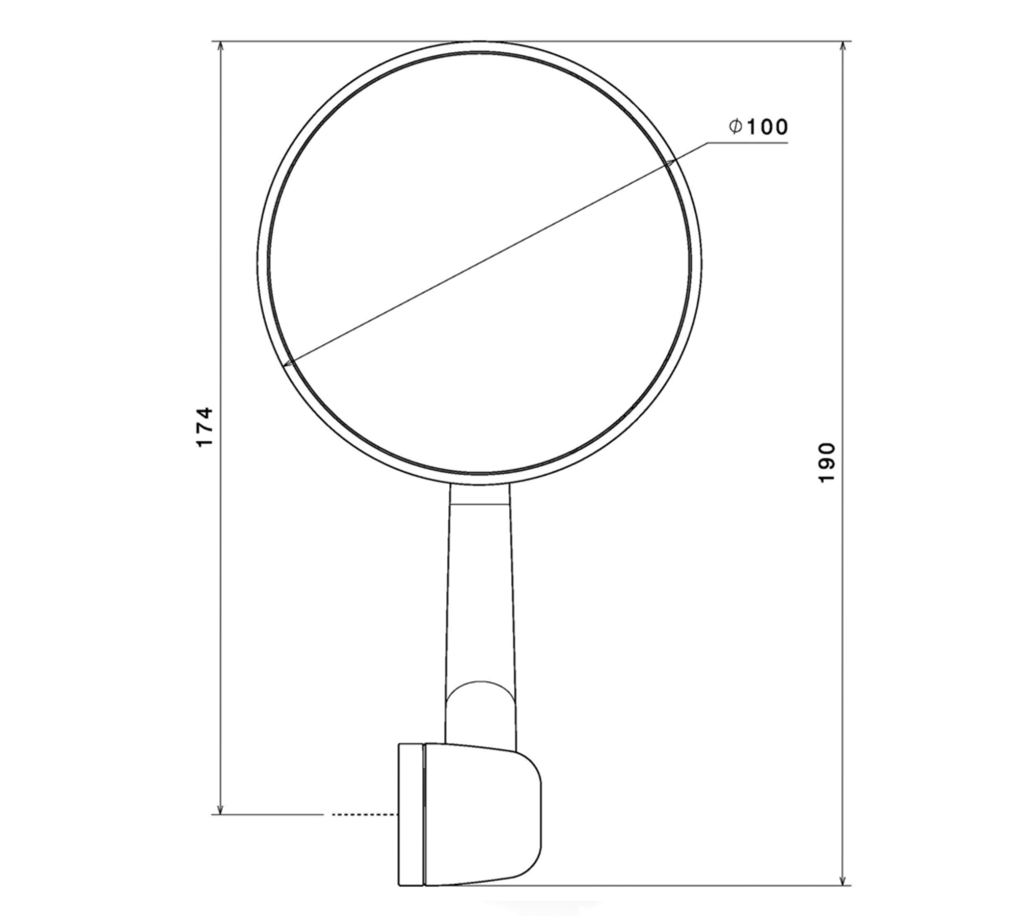 Specchietto retrovisore manubrio RIZOMA "SPIRIT RS" per Vespa LX/​LXV/​S/​GTS/​GTS Super/​GTV/​GT 60/​GT/​GT L