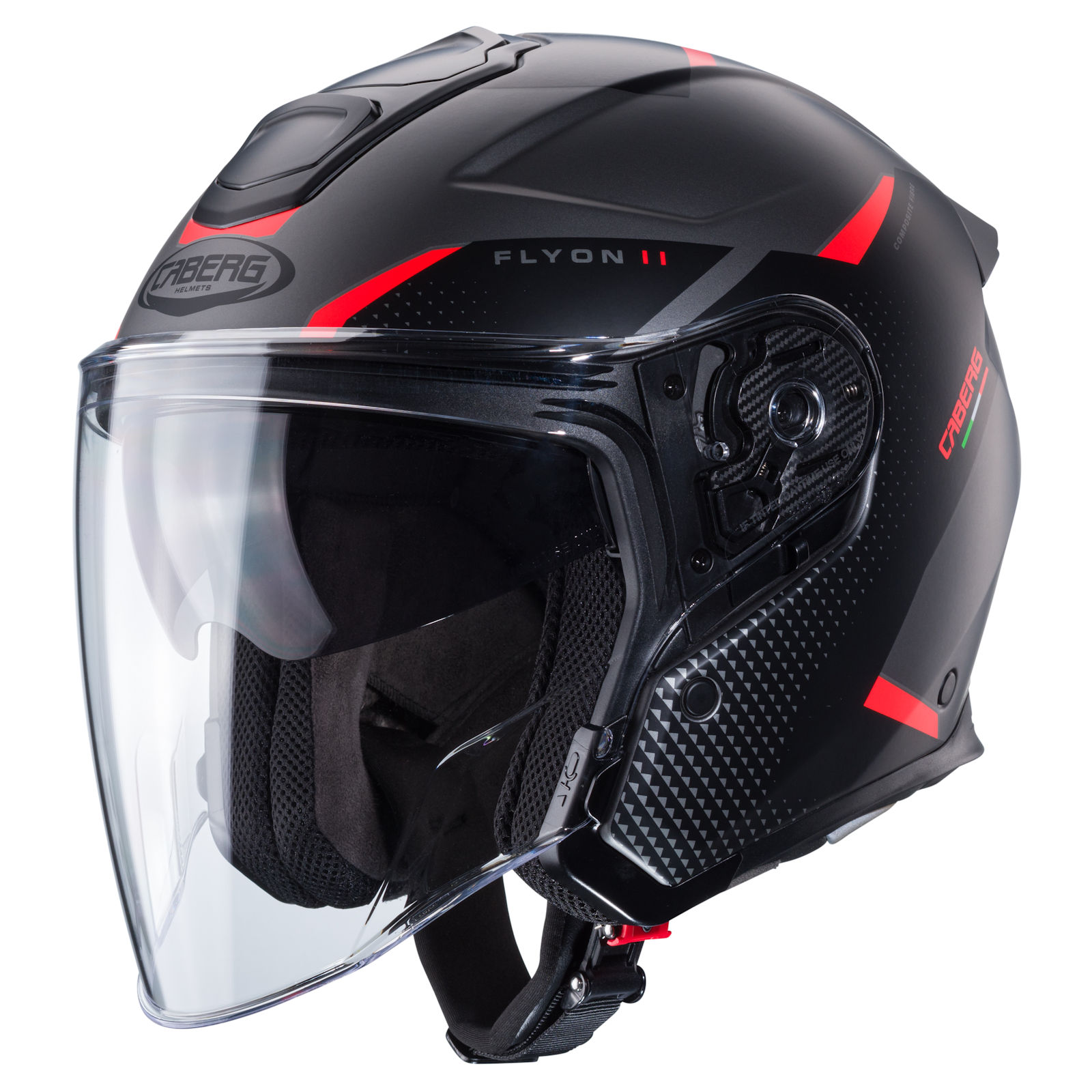 Caberg casco Flyon II Boss grigio opaco/nero rosso
