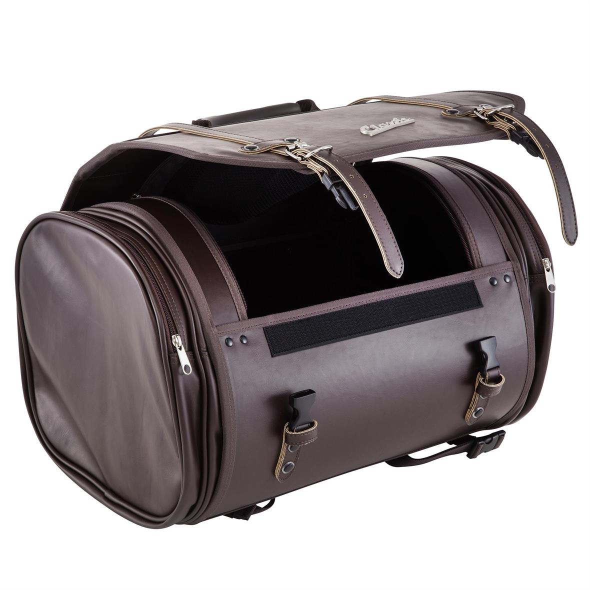Borsa grande "Classic" per portapacchi Vespa - marrone scuro, similpelle
