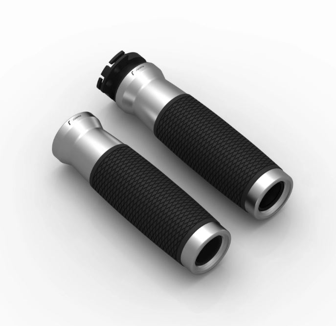 Manopole RIZOMA Urlo RS Ø 22/24 mm L 128 mm per Vespa GTS/GTS Super/GTV, anodizzate argento