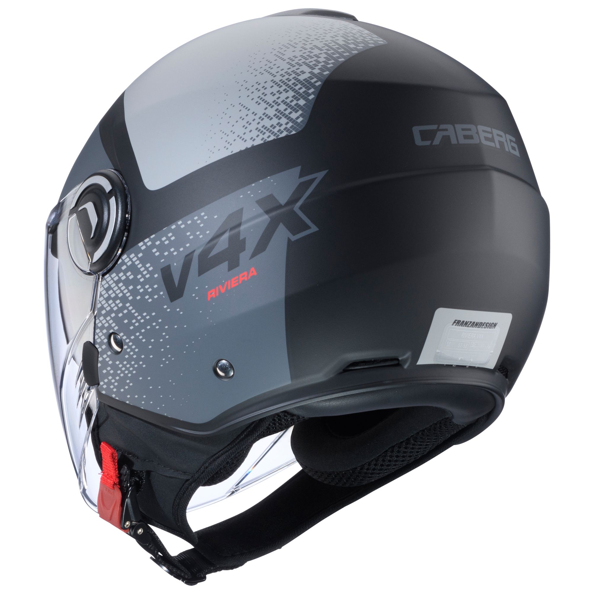 Caberg casco Riviera V4 X Alpha nero opaco/grigio antracite