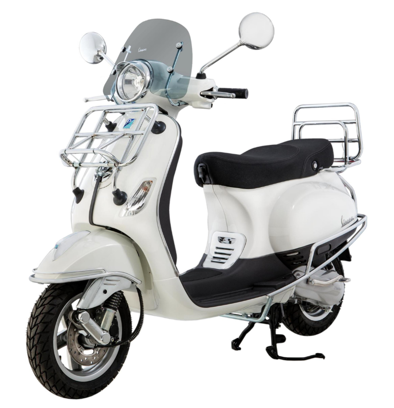 Portapacchi anteriore per Vespa LX /S 50-150cc, pieghevole, cromato