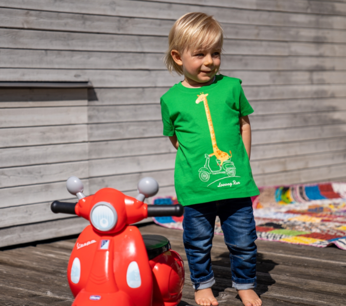 T-shirt "Looong Run" da bambino, verde